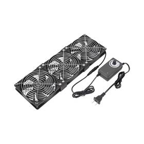 3x1225fans1 Keyfanclub 3x 120mm 12v Computer Fan With Dc To Ac 110v - 240v Speed Controller Cooling