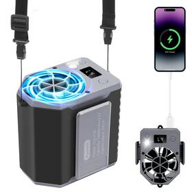 Yld-f18 Kuomih Portable Waist Fan 10000mah Rechargeable Belt Clip 10000rpm 4 Spe