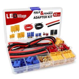 Xt60 Ledvillage 941620332628 62pcs T-plug / Xt30 Ec3 Male And Female Plug Adapter Connectors Kit 14