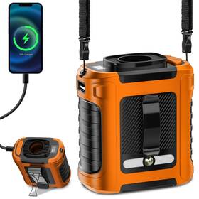 Leeyalan 754197978986 Portable Waist Fan 5 Speeds 20000rpm Strong Airflow 10000mah Battery Powere