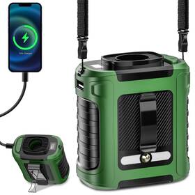 Leeyalan 754197978993 Portable Waist Fan 5 Speeds 20000rpm Strong Airflow 10000mah Battery Powere