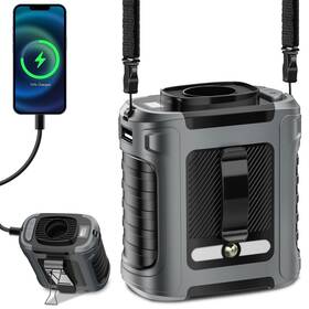 Leeyalan 754197979006 Portable Waist Fan 5 Speeds 20000rpm Strong Airflow 10000mah Battery Powere