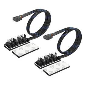 Cer-865 Lemeng 4-pin Pwm Pc Fan Hub 5 Way Splitter Cpu Cooling 4 Pin/3pin Power
