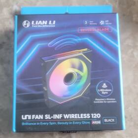 Lian Li 12rslinfw1b Uni Fan Sl-inf Wireless 120mm Argb Reverse Blade Black 2200rpm 65cfm