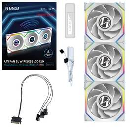 12rsllcd1w3w Lian Li Uni Fan Sl Wireless Lcd 120 Reverse Blade Computer Case 12 Cm 3 Pc S