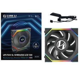 12sllcd1w1b Lian Li Uni Fan Sl Wireless Lcd 120 Computer Case 12 Cm Black 1 Pc S