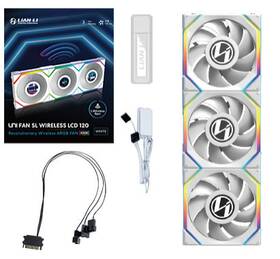 12sllcd1w3w Lian Li Uni Fan Sl Wireless Lcd 120 Computer Case 12 Cm White 3 Pc S