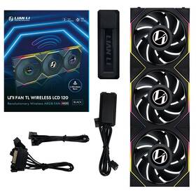 12tllcd1w3b Lian Li Uni Fan Tl120 Lcd Wireless Triple Pack With Controller Black