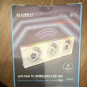 12xtllcd1w3w Lian Li Uni Fan Tl Wireless Lcd 120mm Argb Reverse Blade White Case 3-pack
