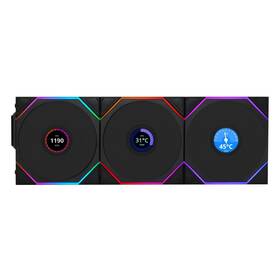 Lian Li 840353048133 Uni Fan Tl Lcd 120 Wireless - Triple Pack Reverse Blade 2.4 Ghz