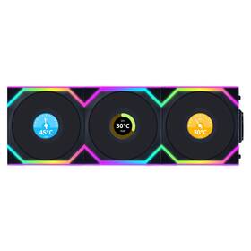 Uf-rs-sl120-lcd-wls-3b Lian Li Uni Fan Sl Lcd 120mm Rgb 3-pack Wireless Reverse Blade Black