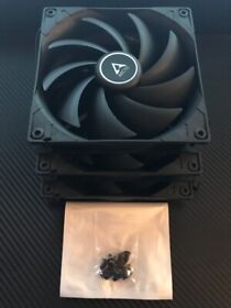Lot Of 3 Arctic F14 Black 140 Mm Pc Case Fans 1350 Rpm 3-pin Free Shipping
