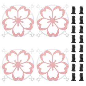 If-lounsweer-2857 Lounsweer 4 Pcs 120mm Pink Sakura Guard Fan Grill Metal Pc