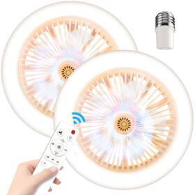 Kbs-10k002 Lvkakmox Socket Fan Light - 2 Pcs Ceiling 10 Inch With And Remote E2