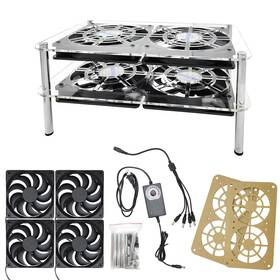 Lyml.e1 720118569069 4x120mm Computer Fan With Ac Plug Variable Speed Controller Dual-layer H