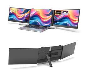 S8pro Macsecor 14 Inch Triple Laptop Screen Extender 1080p Fhd Ips Ultra-slim Portable Dual Mon