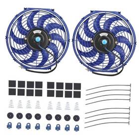 Moafaye Mk0390 12 Inch Electric Radiator Cooling Fan Assembly Kit Universal High -2pcs Blue