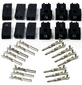 2-circuits Molex 2-pin Black Male And Female Receptacle Plug With Terminal Sockets 18-2