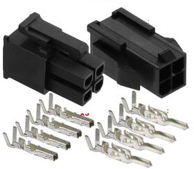 Molex 4-circuits 4-pin Black Connector Pitch 4.20mm.0165 Inch With 18-24 Awg Pin Mini-fit Jr ͐