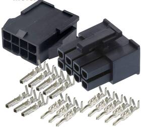 4.20mm.0165 Molex 8-circuits 8-pin Black Connector Pitch Inch With 18-24 Awg Pin Mini-fit Jr