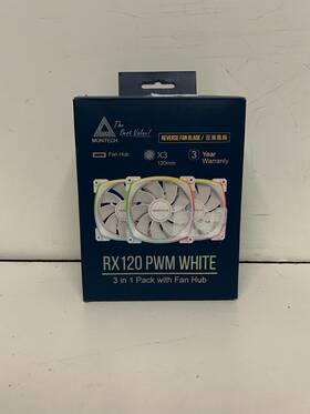 Rx120 Montech 710562747331 Argb 120mm Rifle Bearing Reversed Case Fan - White 3 Pack