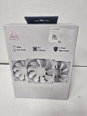 Montech E28pwm3pwh E28 Pwm Fluid Dynamic Bearing 120mm Case Fan - White 3 Pack
