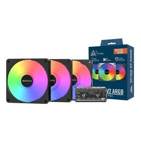 Gf120rv2b3in1 Montech Gf120r V2 Argb 120mm Case Fan Reverse Blade 3 In 1 Pack Bl