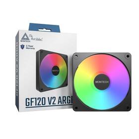 Gf120v2b Montech Gf120 V2 Argb 120mm Case Fan Single Pack Black