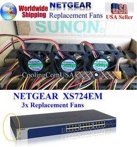 Xs724em Netgear 3x Plug-and-play 3-pin Replacement Fans For