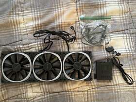 Hf-28120-fp Nzxt Lot Of 3 Kraken 120mm Rgb Case Fans Control Hub In/out Cbls