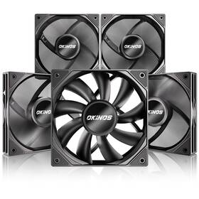 Okicf-h-120254pn-bb5 Okinos 5 Pack 120mm Pwm Case Fans 4-pin Silent Pc 1500 Rpm High Airflow