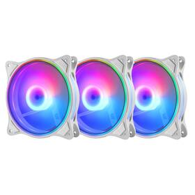 12025argbfan Pano-mounts 120mm White Led Pc Fans 3pack - High Airflow Rgb Gaming Fan 4pin Pwm And 5v 3pi