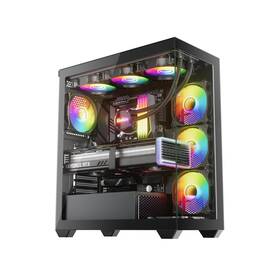 47485 Pc Case Gaming Atx Mid-tower Computer With 3 120mm Argb Fans High-airflow
