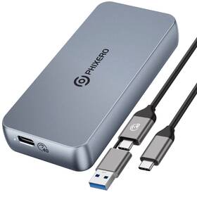 Phixero 975428684764 Aluminum Gray 40gbps Nvme Enclosure Usb 4.0 M.2 Ssd With T