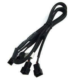 Phobya 049469077976 3pin X 4 Fan Cable Splitter Black