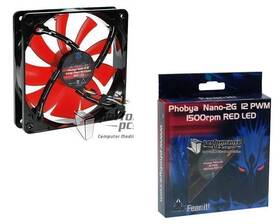 Ph-78266 Phobya Nano-2g 12 Pwm Silent 1500rpm Red Led 120x120x25mm 78266 4049469101763