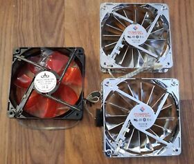 Pc80blue Power Cooler Fans Evercool Aero Cool Lot Of 3 4 Prong And