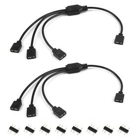 240986-us Pretwad 10 Pcs Fan Splitter 3 Pin 5v-3pin Addressable Rgb Extension 1-to-3