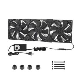 Qyn360bsp Qirssyn 3 X 120mm Computer Fan With Ac Plug 110v - 240v High Cfm S