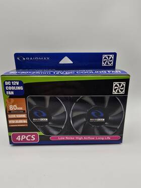 Rf-8025-4 Raidmax Quantity 4 Cooling Fans Dc 12v 80mm 80x80x25mm Gaming Pc Tower Case Fan