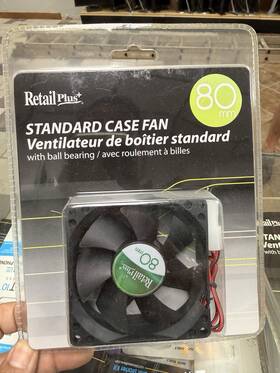 Rp-mcmc-f8025b Retail Plus 80mm Ball Bearing Case Fan 24.7 Cfm 12v 3-pin Black Plastic