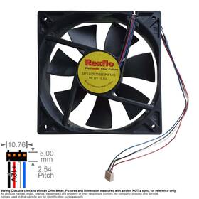 Df1212025bh-pwmg Rexflo Fan Muffin Cooling Dc 12v Dc12v 12vdc 120mm 120x120x25