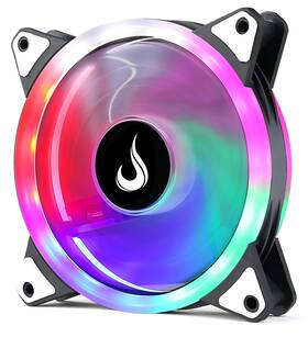 Rm-frm-02-rgb Rise Mode Computer Case Cooler Fan - Usa Galaxy Rainbow -120mm Black