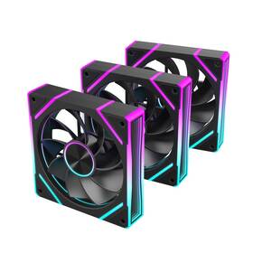 Ruix 977601560346 V8 120mm Argb Pwm Gaming Case Fans 3-pack Mirror Design Black Heavy Duty