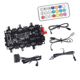 Saidian 779675961625 1pcs Argb Hub Controller Computer Case Fan Splitter 5v 3-pin Pwm Temperature