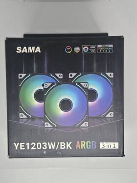 Ye1203w Sama Ye1203w/bk Pwm Argb Case Fans 120mm White 3xpack High Airflow Low Noise