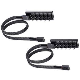 Santacin 717522255602 Pwm Fan Hub Splitter 1 To 5 Way 4-pin 3-pin 2 Pack 16 Inch Atx