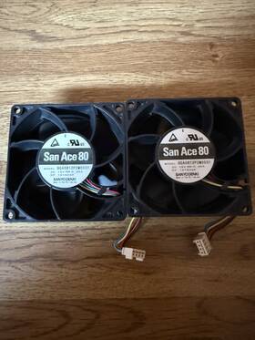 9ga0812p2m0031 Sanyo Denki Lot Of 2x San Ace 80 80mm 12v 4-pin Case Fan