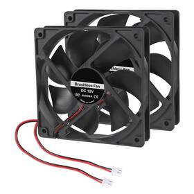 13587st-1 Shutao 2pcs Dc 12v 12025 Cooling Fan Dual Ball Bearings