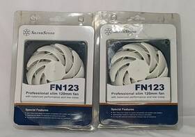 Sst-fn123 Silverstone 2 Fn123 Slim 120mm Case Fans - White Blades/black Frame